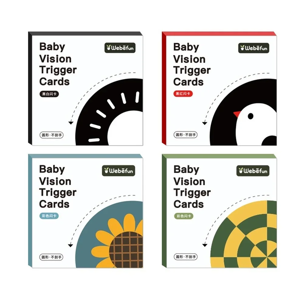 Montessori Baby Visual Stimulation Cards Black White Baby Cards High Contrast Flash Card Learning Educational Toys for Children