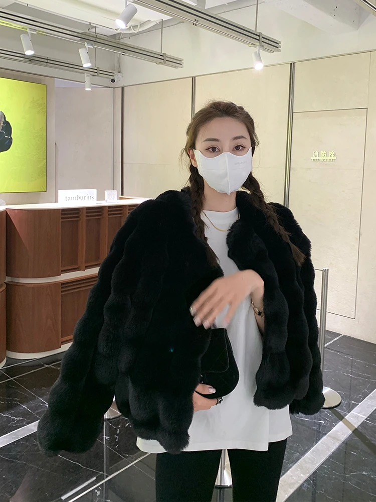 Short Faux Fur Coat for Winter Fluffy Jacket Thick Korean Warm Ecological Fur and Fur Coat Soft Plush Jacket Cropped Jacket