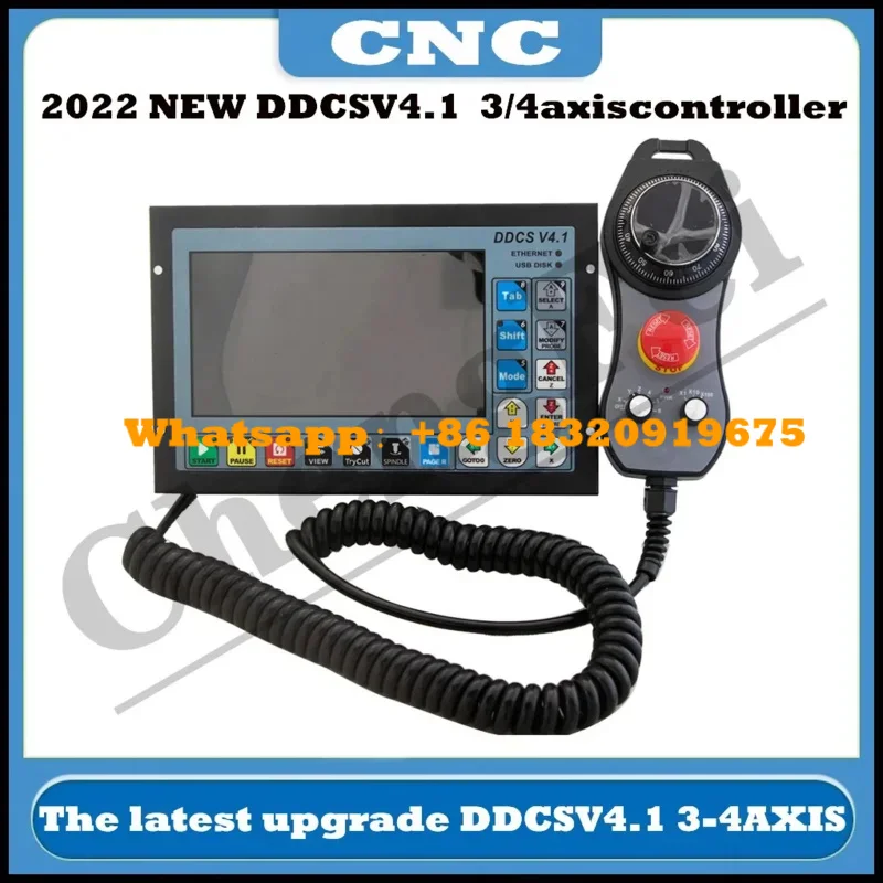 CNC controller DDCSV4.1 3/4 axis G code for milling machines with emergency stop MPG handwheel, replaces DDCSV3.1 mach3