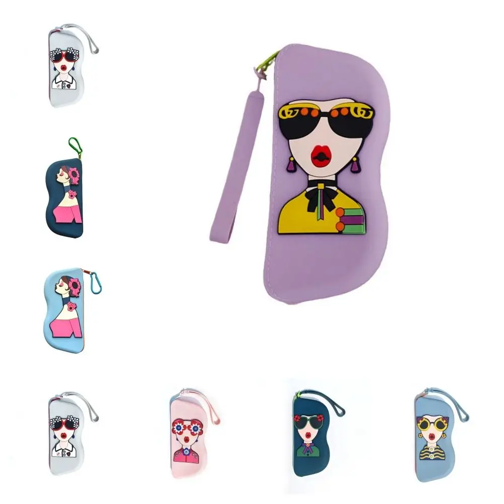 Fashion Multifunctional Silicone Glasses Bag Dustproof Waterproof Sunglasses Storage Bag Coin Purse Cartoon Small Items Bag Male