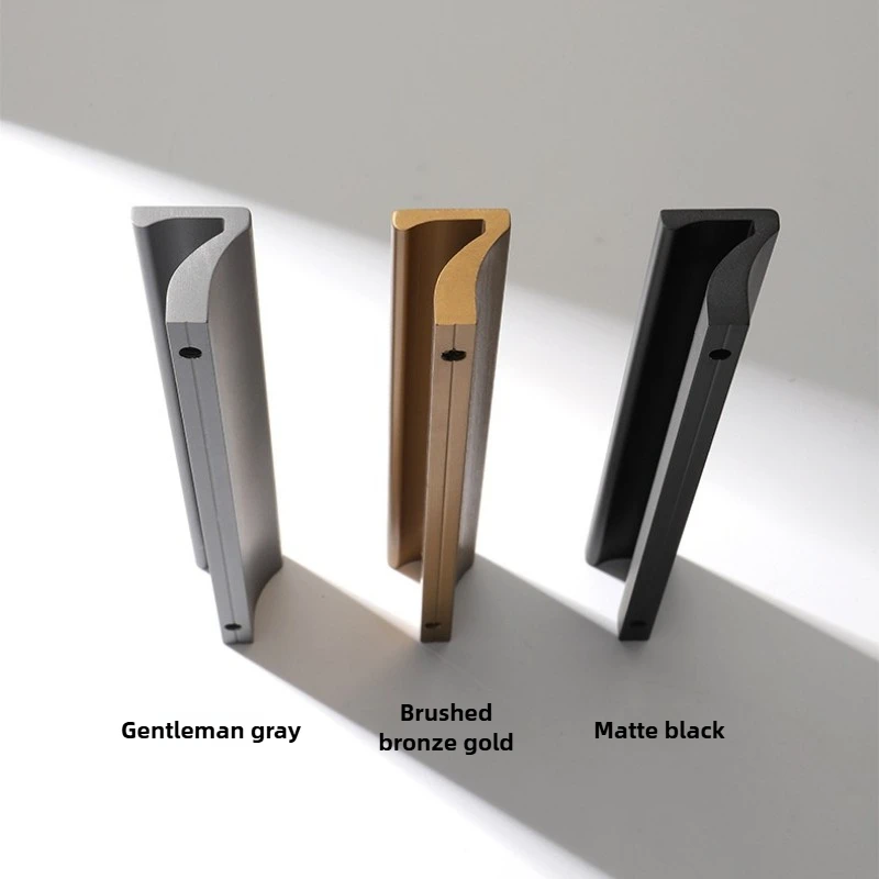 Alça fundida em liga de alumínio, alça escovada moderna e simples, armário de cozinha, guarda-roupa, gaveta, maçaneta da porta da mobília