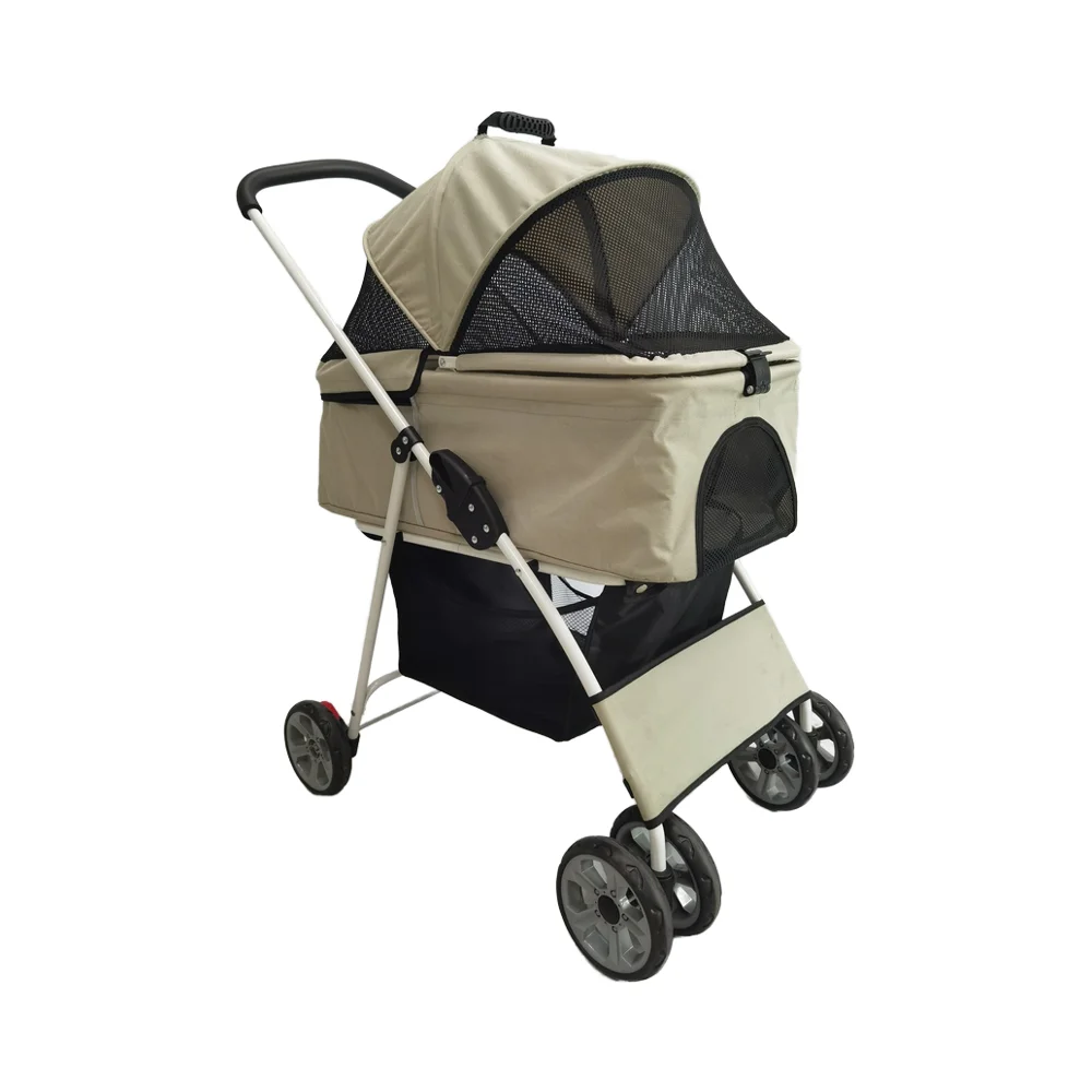 Складная портативная алюминиевая роскошная модная тележка на молнии для собак с 4-колесной коляской для собак