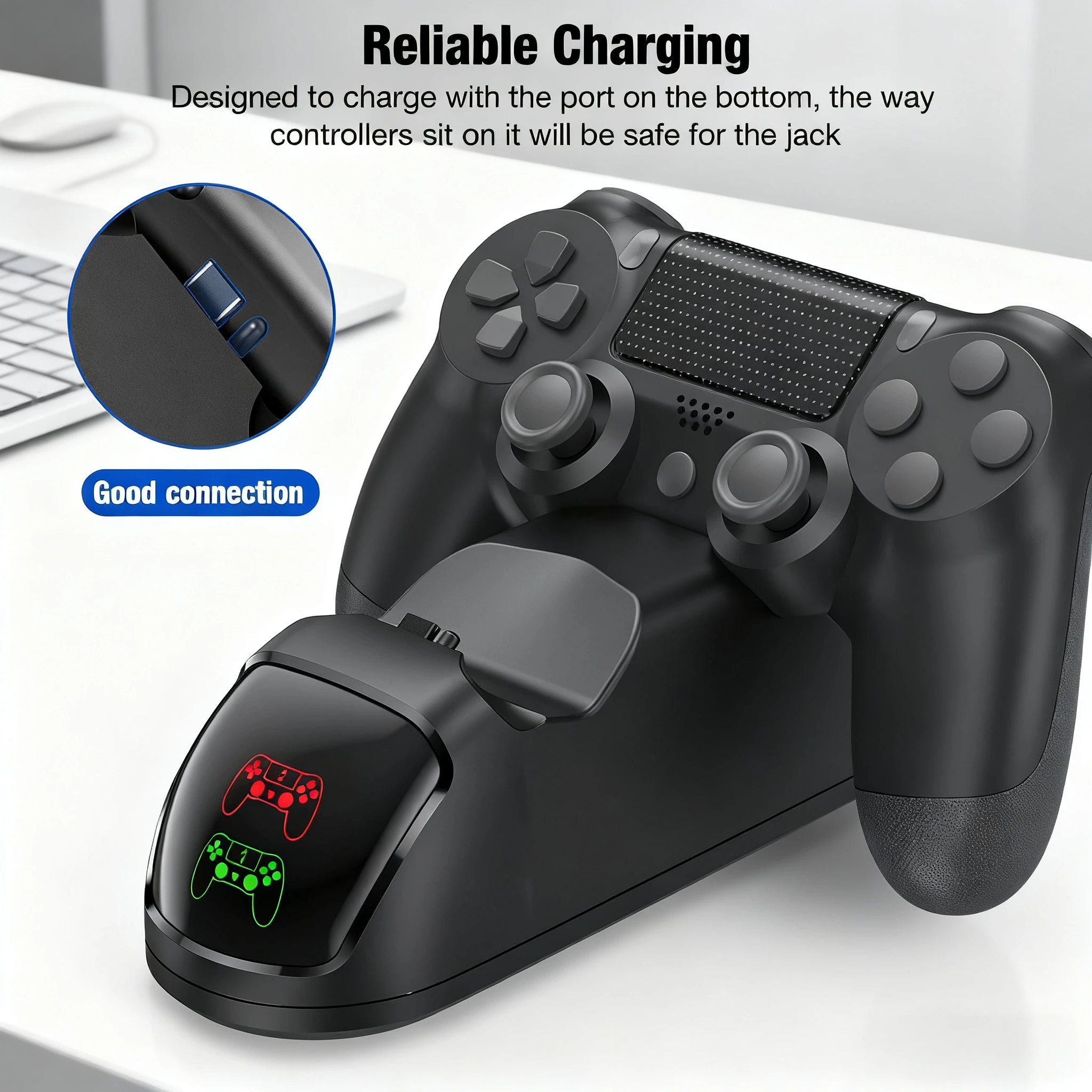 Dual Controller Charger Charging Station Dock for PS4 PlayStation 4 DualShock Controllers PS4 Pro Slim