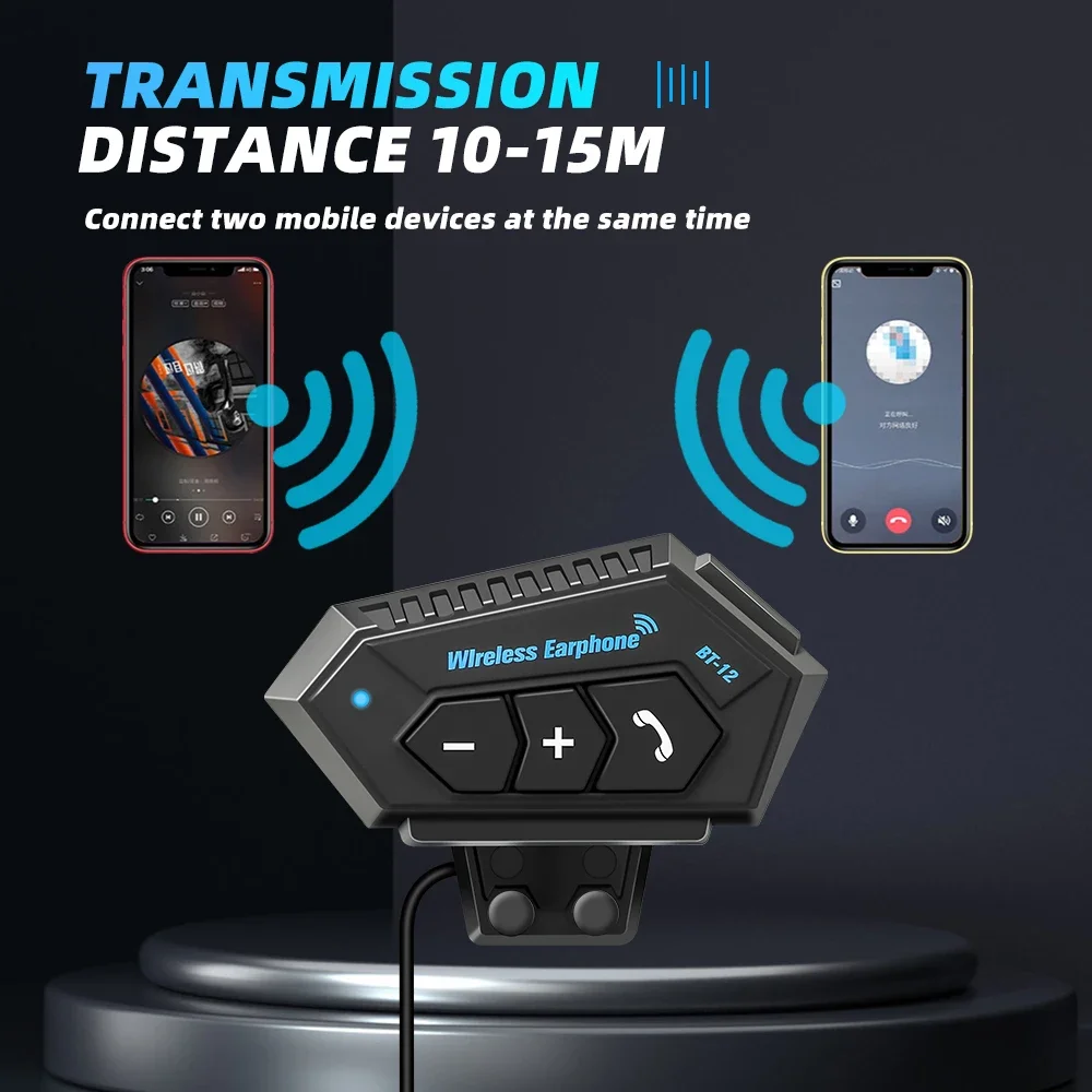 

BT12 гарнитура для мотоциклетного шлема, беспроводной Bluetooth, комплект громкой связи, стерео водонепроницаемый музыкальный плеер, динамик для наушников Moto