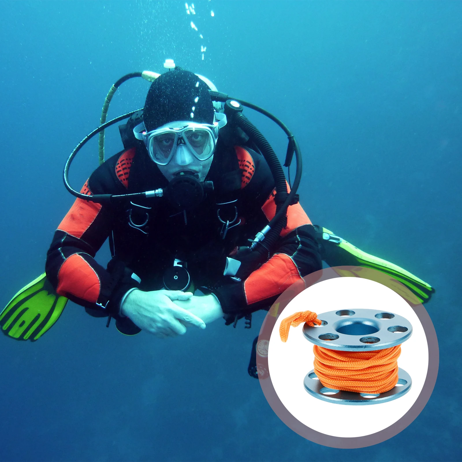 

Mini Diving Finger Spool Glow-in-The-Dark Compact Scuba Diving Reel Line Reel Position Marking Tool Underwater Spool Line