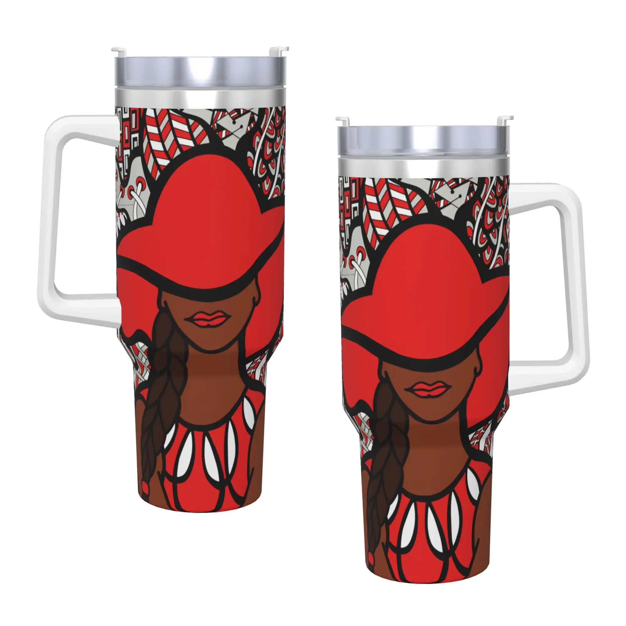 Stainless Steel Tumbler D-Delta Sigma Theta Car Mugs With Straws  Beach Hot Drinks Water Bottle Heat Preservation Coffee Mug