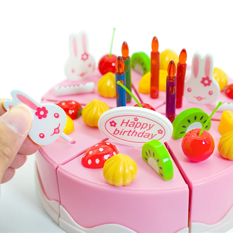 Kid Cut Game Education Children Toys For 3 Year Birthday Girl Toy Cake DIY Minature Food Simulation Pretend Play Kitchen Set Tea