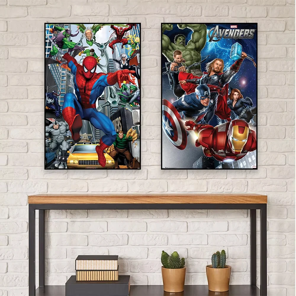 المنتقمون الكتابة على الجدران البوب الفن المنتقمون المشارك قماش اللوحة خارقة أعجوبة الكتابة على الجدران الأبطال الخارقين يطبع ديكور غرفة نوم ملصق
