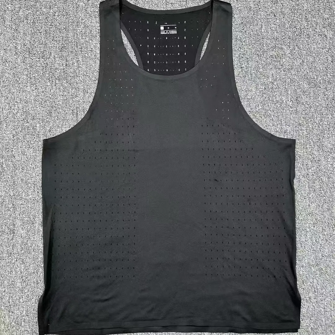 Sports Track And Field Vest Laser Perforated Sleeveless Running Training Marathon Quick Dry Breathable Unisex Training Top