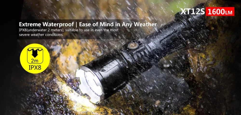 Zc1  XT12S Tactical LED Flashlight 1600 Lumen LED Torch with USB Charge 3600mAh 18650 Battery for Hunting