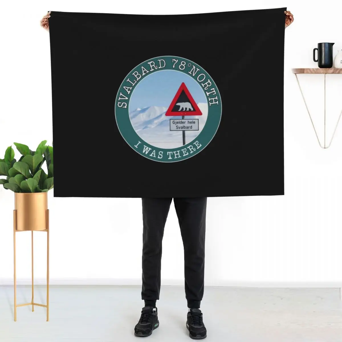 Svalbard, 78° north I was there. Longyearbien Spitzbergen Arctic North Pole Throw Blanket for sofa Vintage Blankets