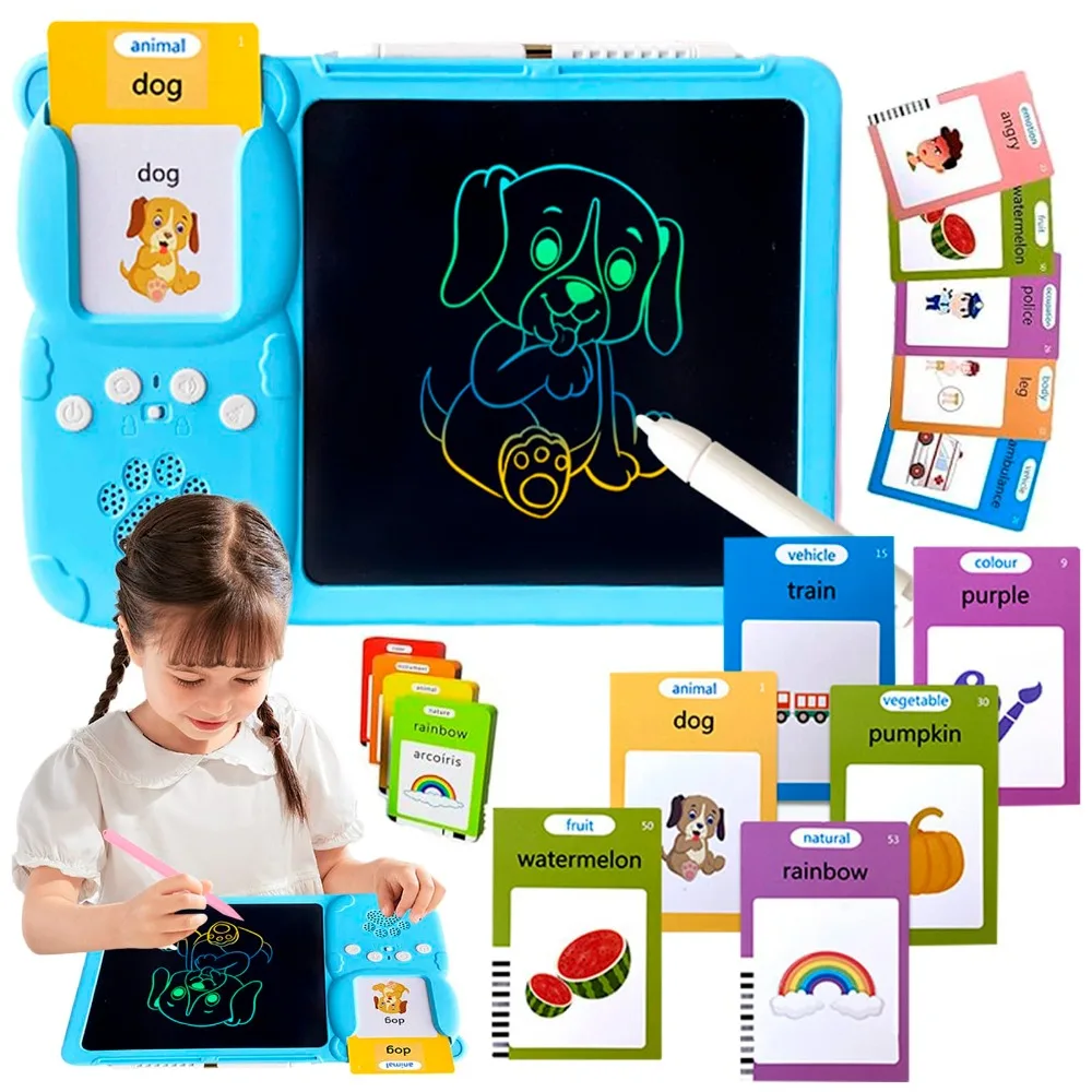 

2 in 1 Talking Tablet Build Writing 112 Cards Educational Toys Abundant Kids Language Learning Education Learning Machine Toy