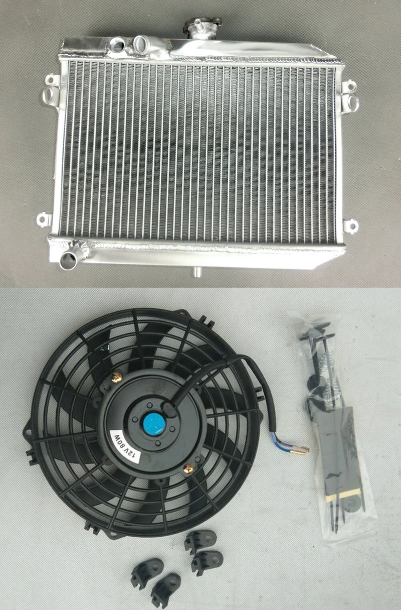 

Aluminum Radiator + Fan For SUZUKI 500 LT-A500F LT-F500F LTA500 LT-A 500 VINSON 2002 2003 2004 2005 2006 2007 02 03 04 05 06 07