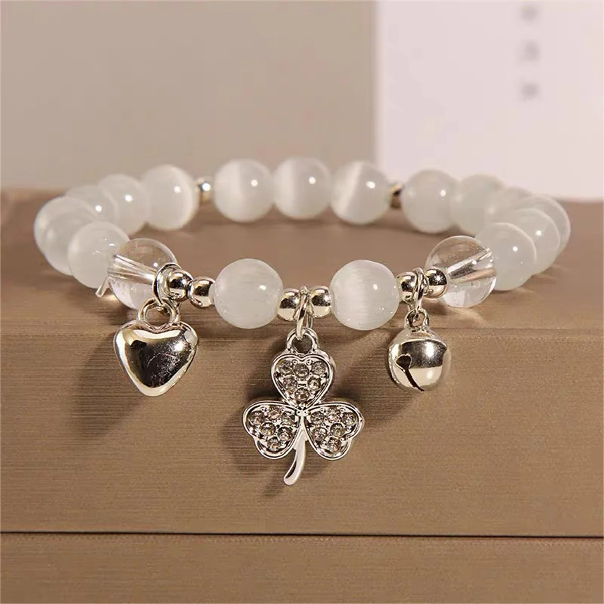 Peanut Lucky Small Clover Plant Flower Chain Beaded Bracelet Fashion Lovers Men Women Blessing Gift Jewelry small bell Bracelet