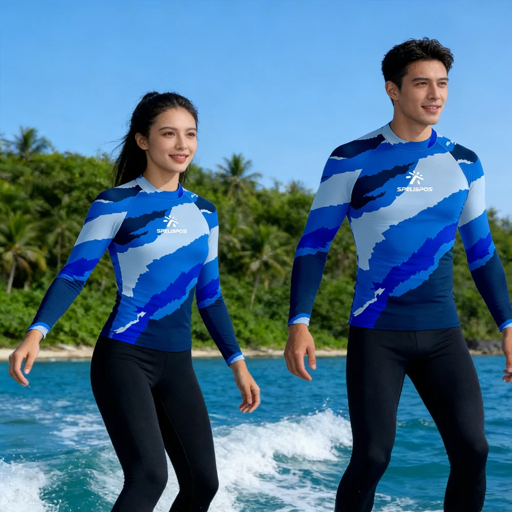 

Long Sleeve Men's and Women's Rash Guard Surfing Clothing Breathable Swimsuit Lightweight Swimwear Sportswear for Water Sport