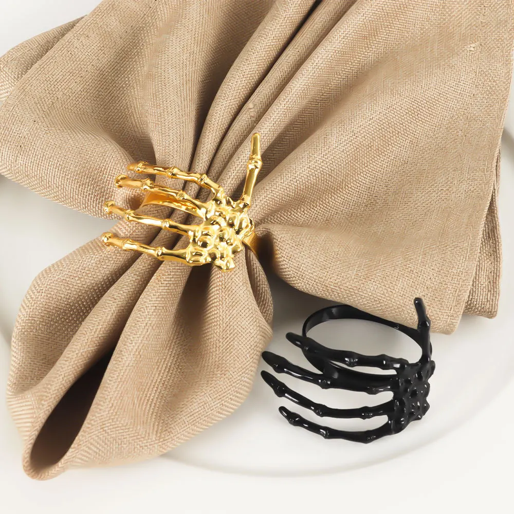 1-24PCS Creepy Scary Bone Hand Napkin Holder Halloween Party Hotel Dining Table Decor Spooky  Props Festival Night Use