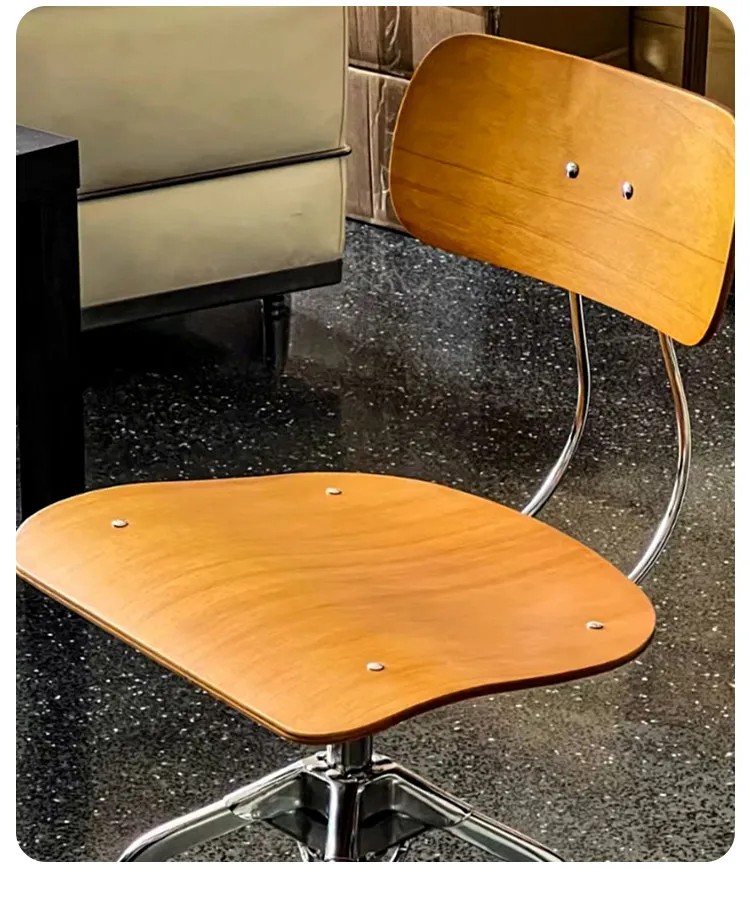 Industrial style rotating bar chair, retro lifting bar stool high chair