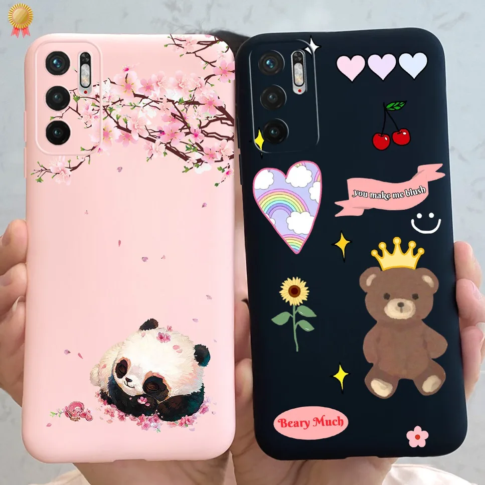 For Xiaomi Redmi NOTE 10S Case Cartoon Girls Black Pink Silicone Bumper Cover For Xiaomi Redmi NOTE 10S Note10 s Phone Case Capa