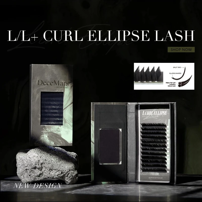 Flat Hair Grafting Eyelashes L/L + Curvature Natural Curl Slender Root Eyelash Special 12 Rows /Tray