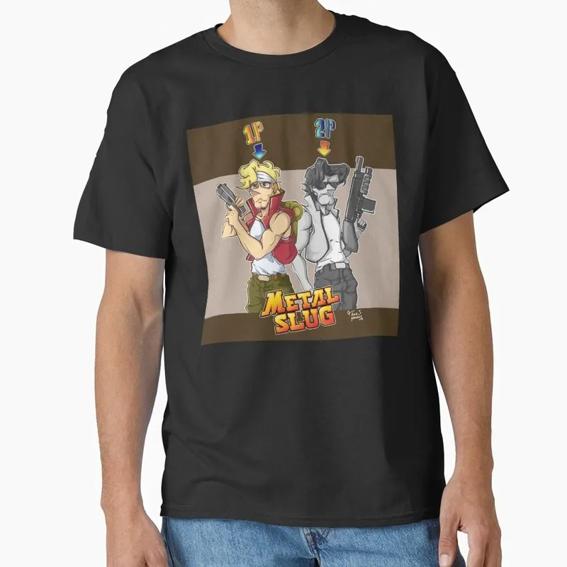 Metal Slug Game T Shirt 0731 Vintage Arcade Graphic Tee Retro Military Action Shooter printed Short Sleeve Casual Streetwear