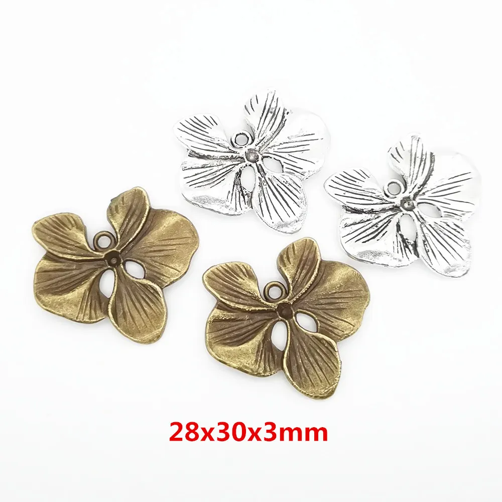 15pieces (flower) vintage zinc alloy charm metal pendant DIY jewelry discovery making accessories 1162