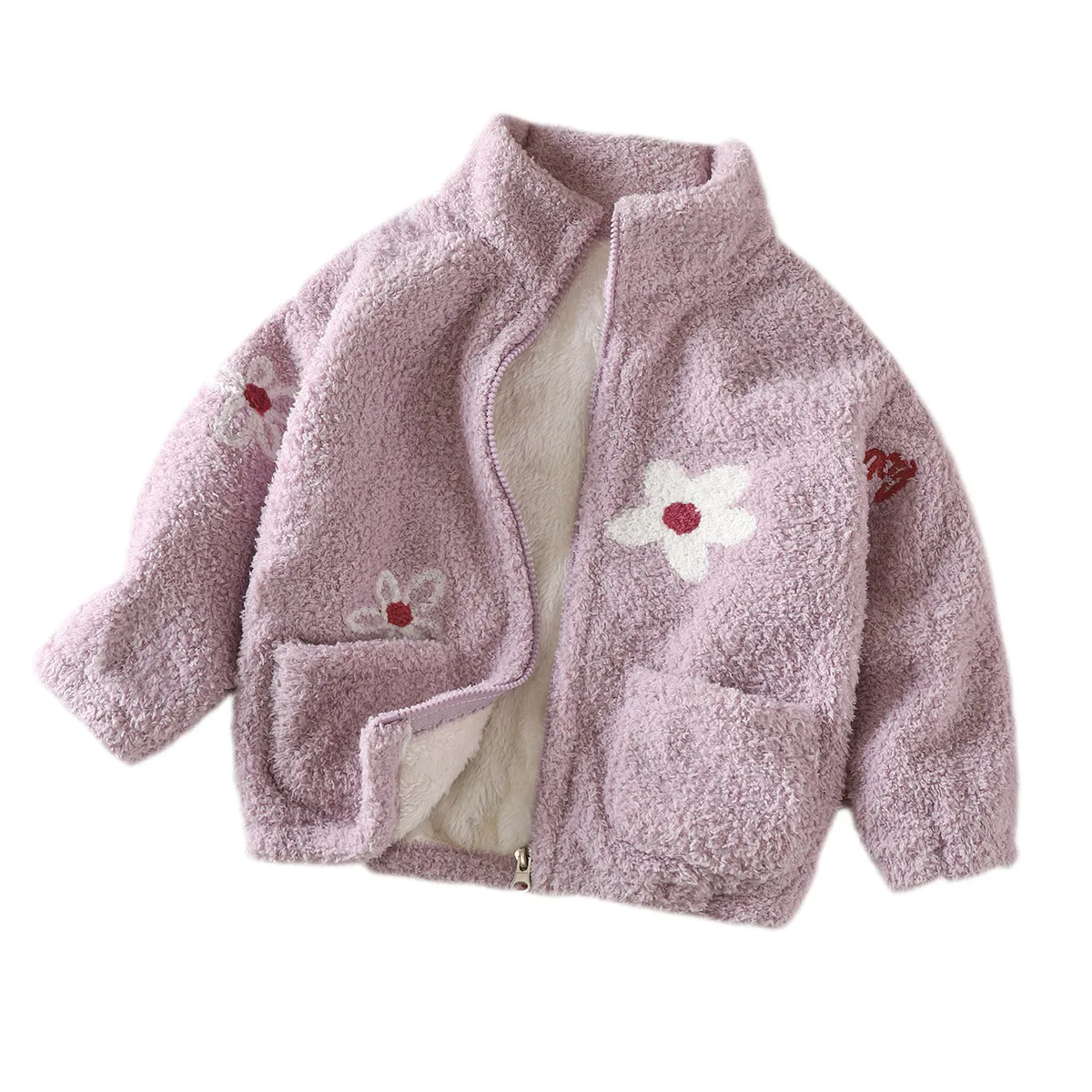 Fleece Thermal Kids Jacket Cute Cartoon Kids Coat Fall Winter Children's Clothes 5