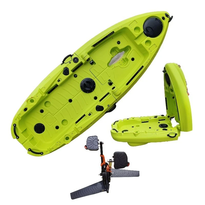 2.5m Pro Angler Plastic Folding Kayak Foldable/seperate Two Parts Fishing Kayak with Pedal System Aluminum Seat view 4
