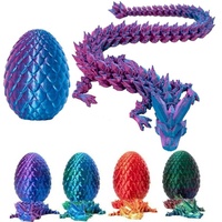 3D Printed Dragon Egg Dragon Statue Set Creativity Kid Toy Bedroom Study Desktop Dragon Sculpture Ornament Gift Home Decoration