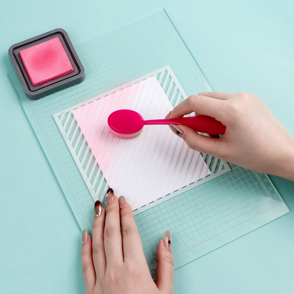 A4 Klare Photopolymer-Klebematte für Schablonenstempel, wiederverwendbare Anti-Rutsch-Griffmatte zum Stempeln, Schablonieren, Tinte, Mischen, Positionieren