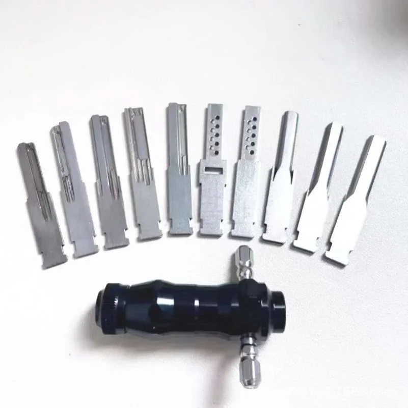 

10 in 1 Tubular Lock Pick Set Interchangeable Stainless Steel Keys Unlocking Tool for Locksmith Professional DIY Hand Tool