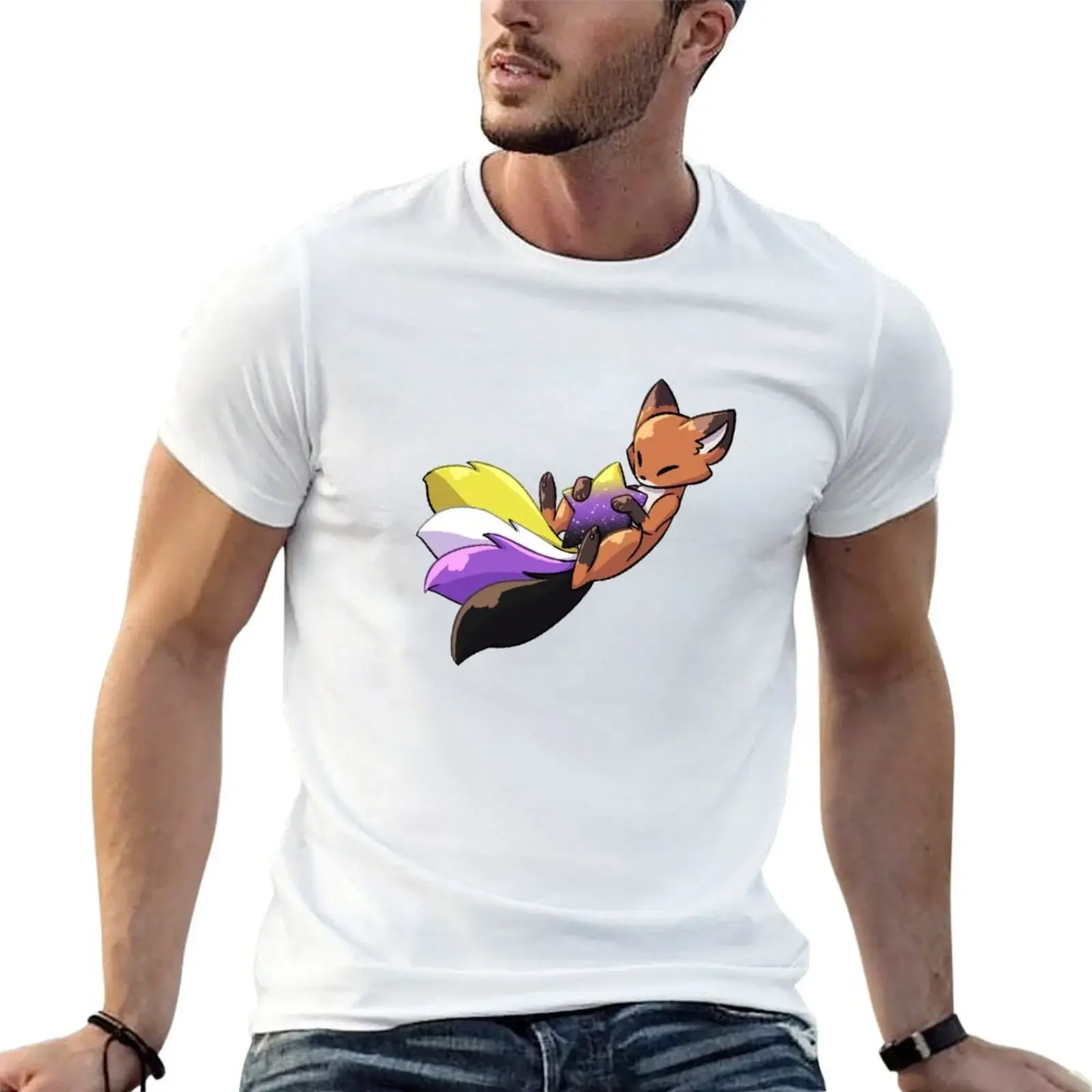 

Kitsune Says Non-Binary Pride T-Shirt blacks new edition luxury clothes men