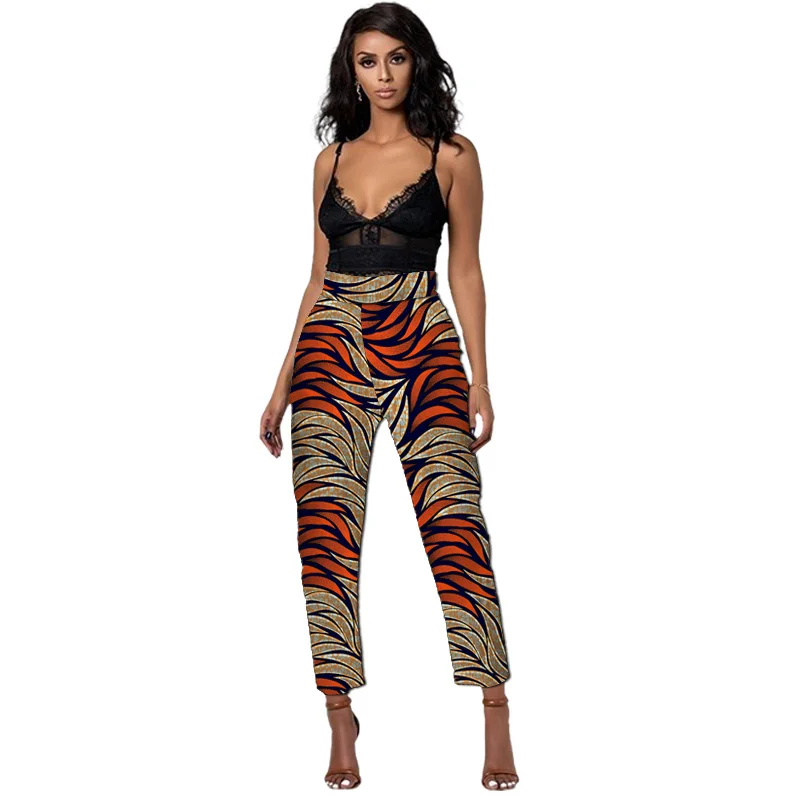 

African Couture Original Design Print Women's Cropped Pants Tailored Traditional Party Wear Ladies' High-Waisted Trousers