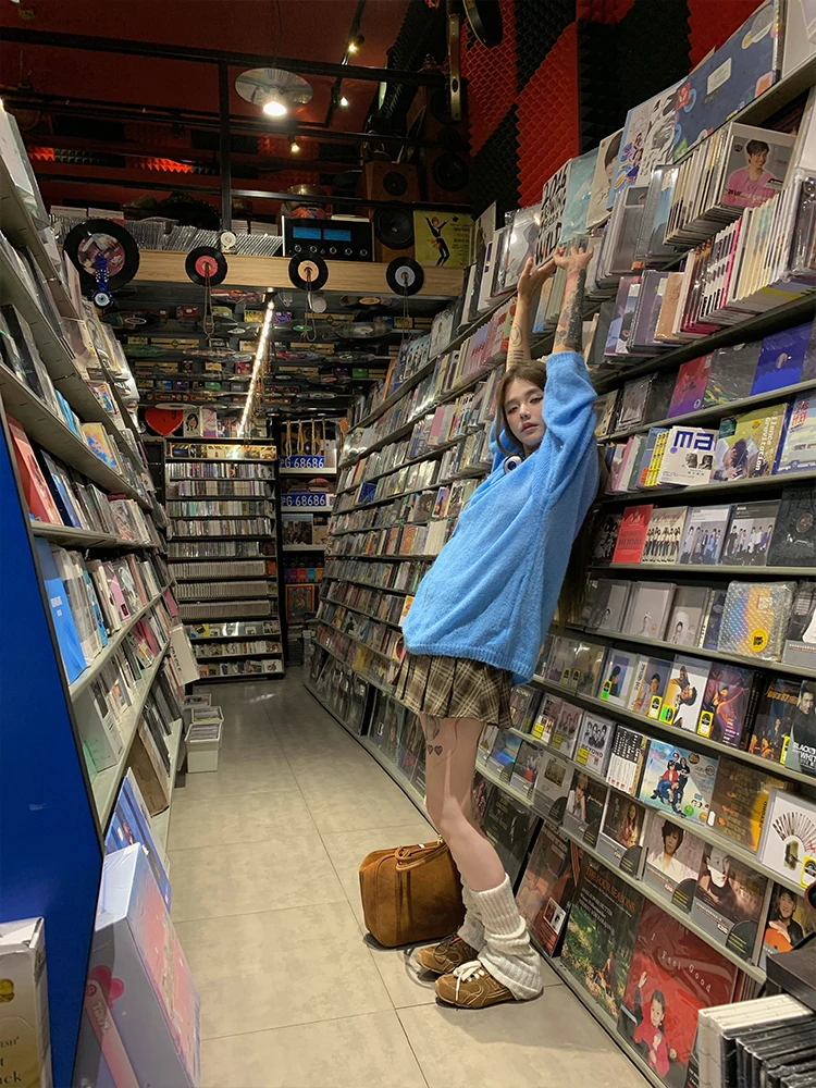 

Корейский трикотаж Forlions, свободный осенний топ, вязаный свитер с грубой иглой, повседневный модный свитер для молодых женщин