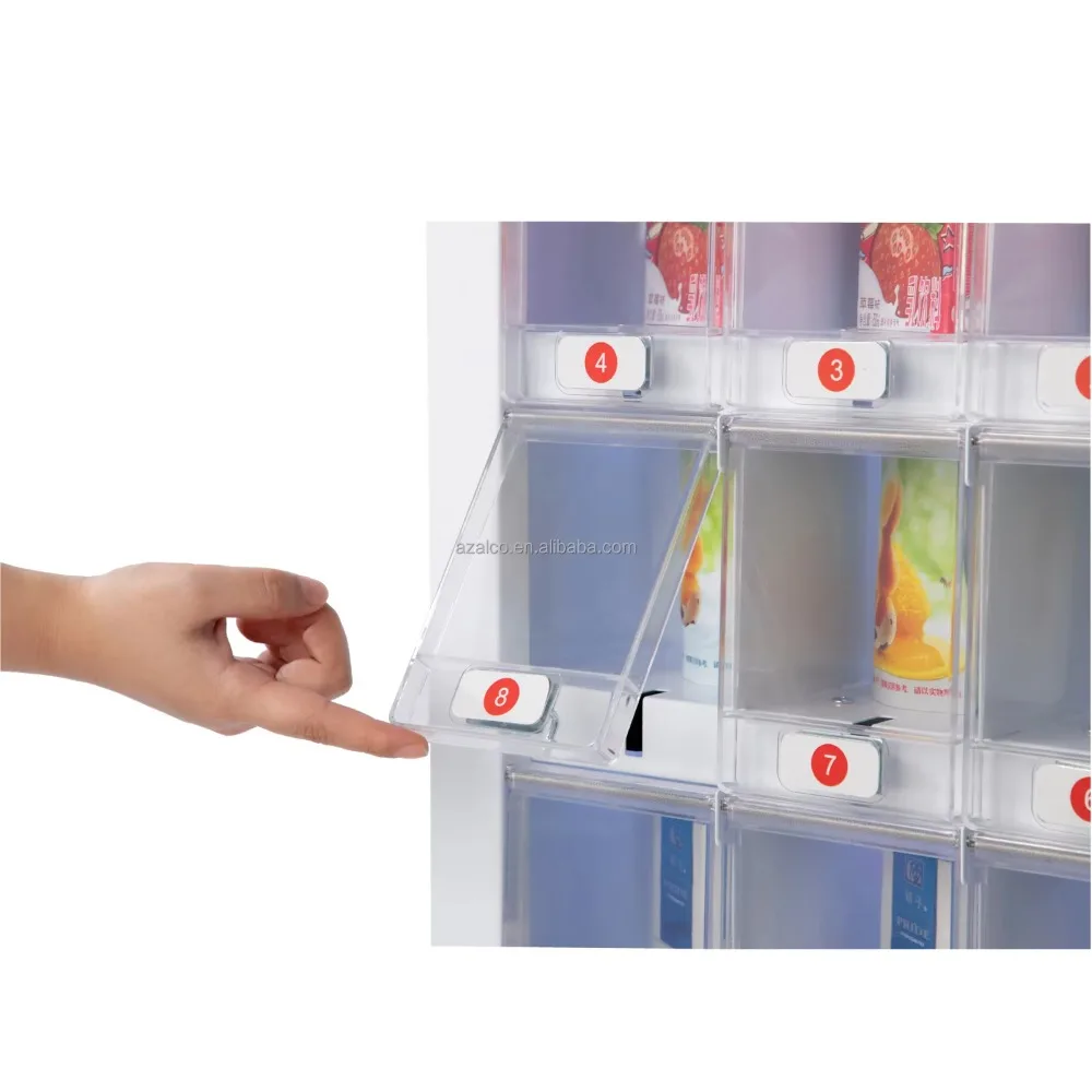 آلة بيع شبكية مثبتة على الحائط، دفع رمز الاستجابة السريعة الأوتوماتيكي الذكي، موزع صغير لتبريد أشباه الموصلات المتقدمة