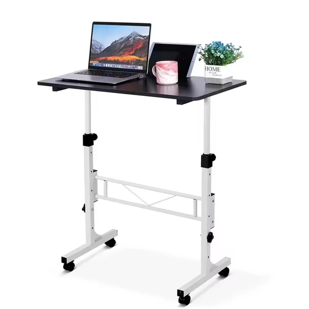 Mobile Standing Desk Adjustable Height, Small Standing Desk with Wheels, Portable Laptop Table, Standing Computer Desk Adjust