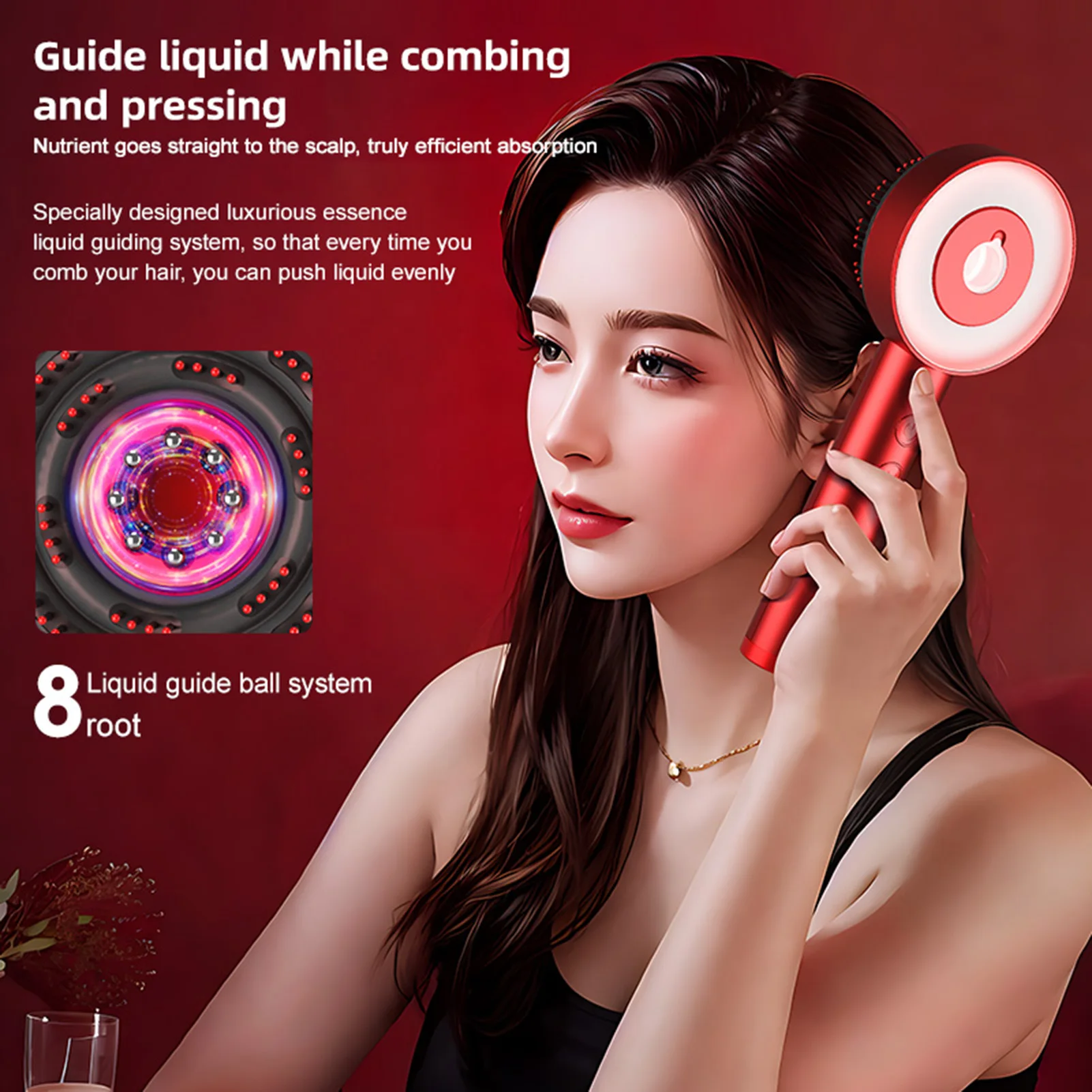 Hair Growth Massage Brushes Red light 3 Modes Electric Infrared Therapy Comb Promote Hair Follicles Essence Oil Applicator