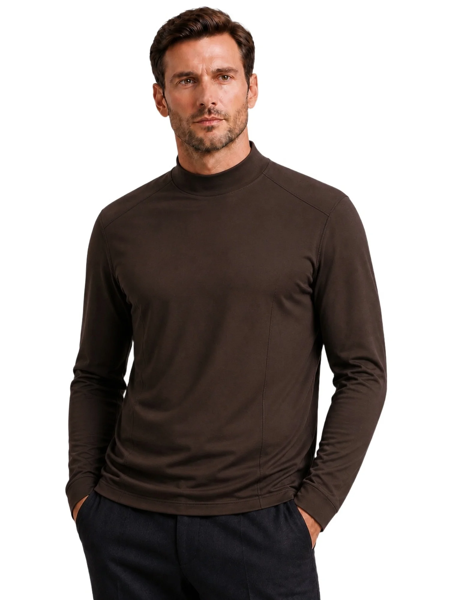 AIOPESON Herren Kunstkaschmir Rollkragenpullover, Einfarbig, Slim Fit, Strickpullover, Basis-Schicht-Oberteil, Warme Herbst-Winter-Bekleidung – Detail 5