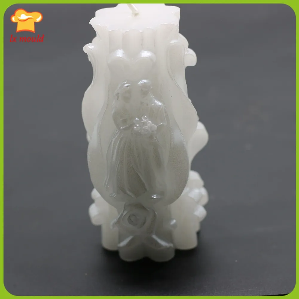 

3D Elegant Silicone Candle Mould Bride And Groom Wedding Soap Chocolate Mould DIY Aromatherapy Plaster Molds
