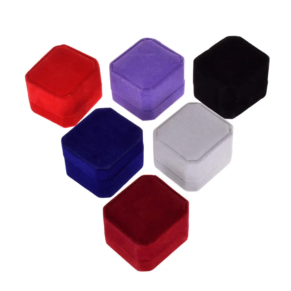 5.5*5*4cm Velvet Wedding Ring Square Box Earring Rings Packaging Display Box Luxury Jewelry Gift Packaging Box