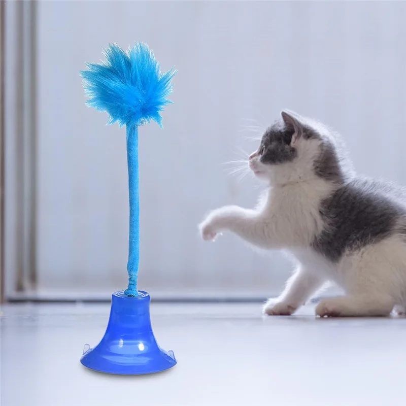 New cross-border e-commerce cat suction cup toy with built-in mint leaf bell, cat plush ball toy view 4