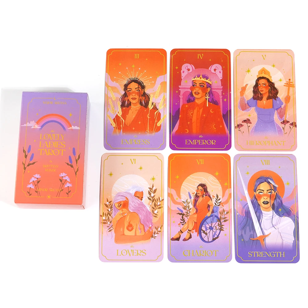 Lovely Ladies Tarot 78 Card Deck The deck includes 56 Minor Arcana cards Lovely Ladies logo and a message about the deck