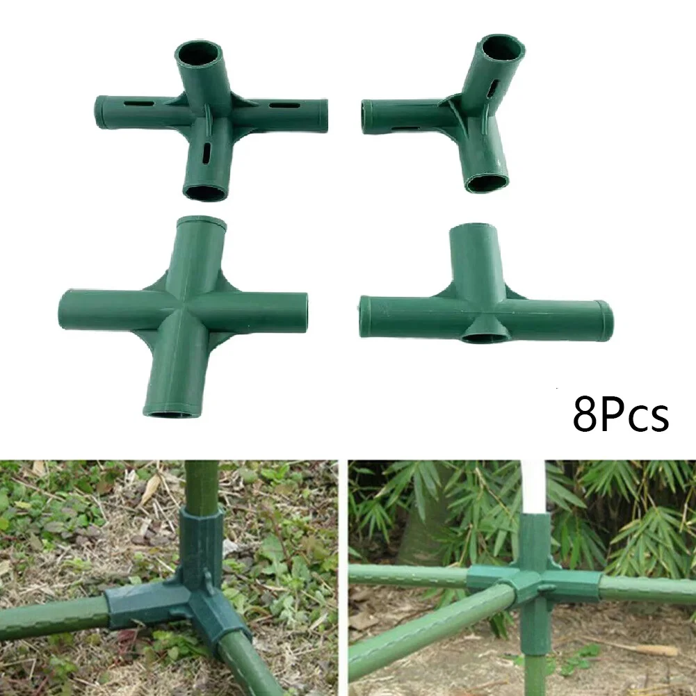 

8PCS Greenhouse Building Fittings Frame Connectors For Flower Stands Greenhouse Bracket Gardening Awning Joints