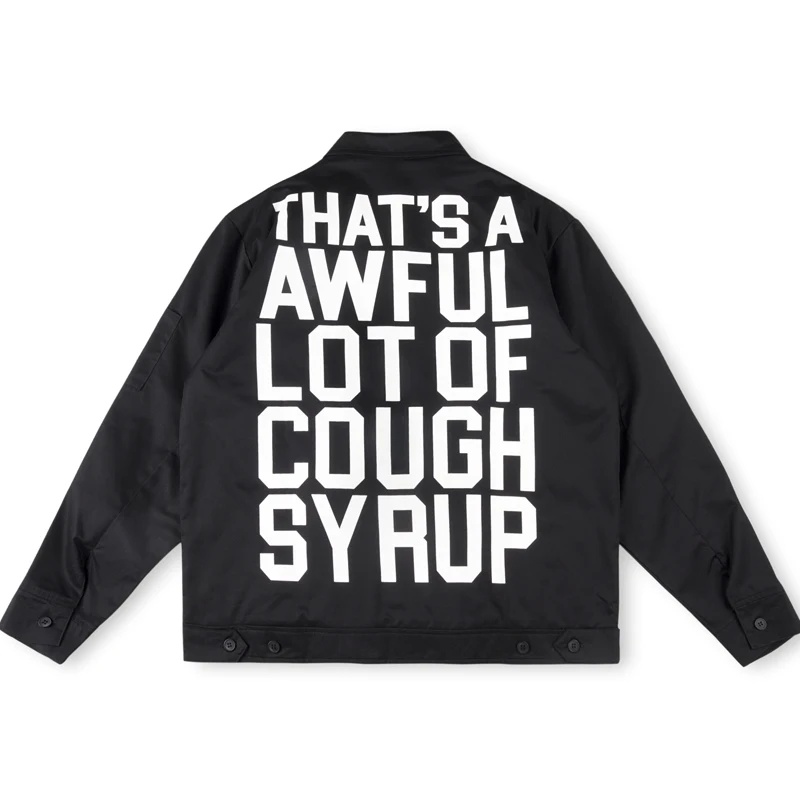 

Men Women New Autumn That's A Awful Lot of Cough Syrup Long-sleeved Shirt Letter Print Casual Cotton Jacket Cardigan Tops