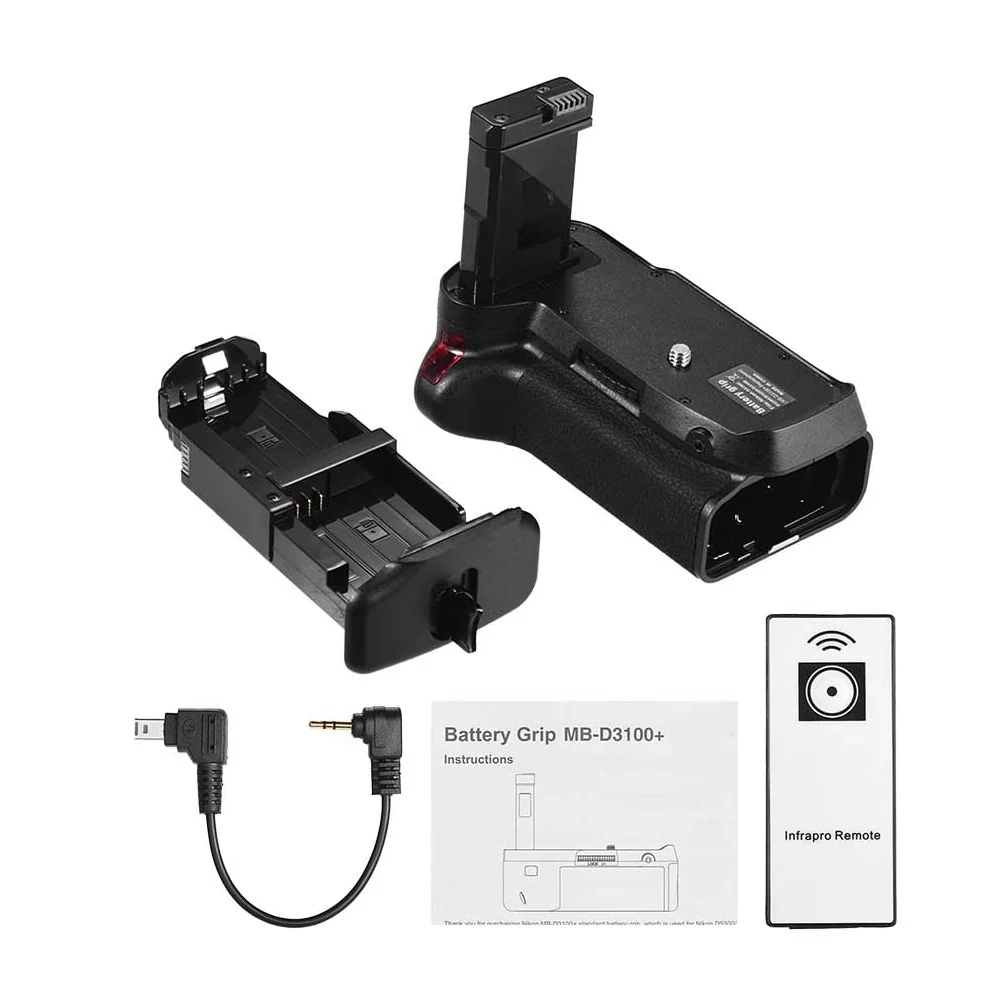 Mcoplus BG-D3100 แบตเตอรี่แนวตั้ง Grip สําหรับ Nikon D3100 D3200 D3300 D5300 กล้อง MB-D31 พร้อมรีโมทคอนโทรล IR