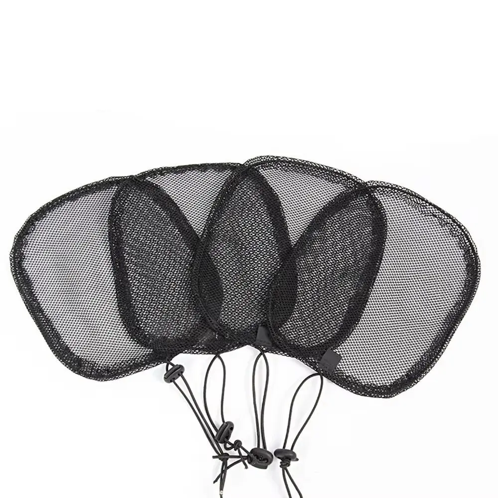 Elastic Drawstring Black Ponytail Hair Net Mesh Clips Round Square Drawstring Ponytail Net Adjustable Strap Ponytail Wig Cap view 4