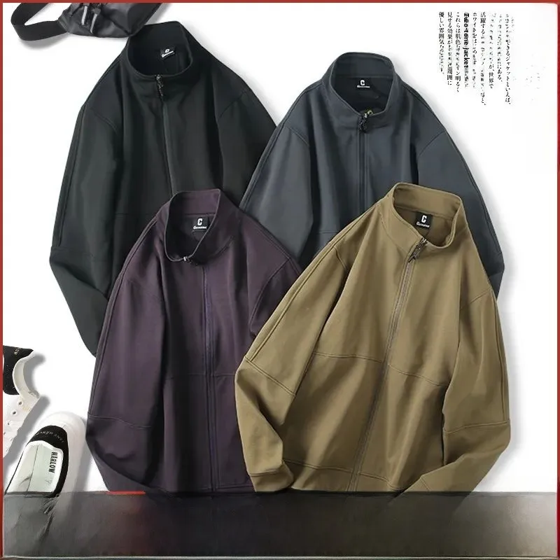 

High Performance Outdoor Jaet Men's Stand Collar Waed Fabric Autumn New Sle Youth ular Stand Fit Long Sve Coat