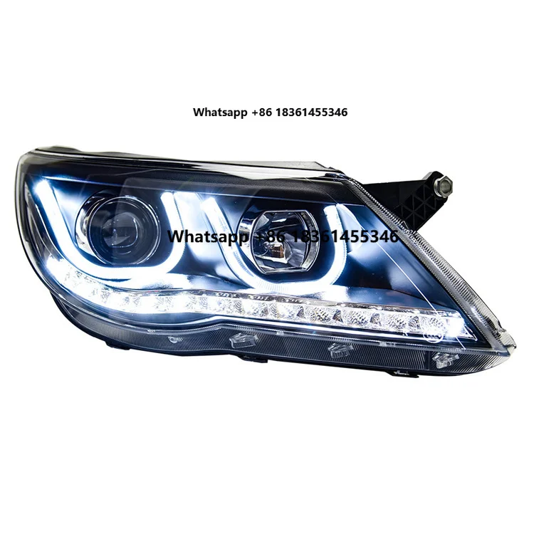 

Фара Veidt для моделей Tiguan 09-12, двухлучевая линзованная ксеноновая LED-фара, U-образная двухцветная дневная ходовая фара в форме капли