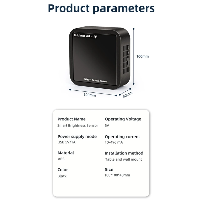 Tuya Light Sensor Brightness  With Temperature Humidity Detection Display Smart Home Security Linkage