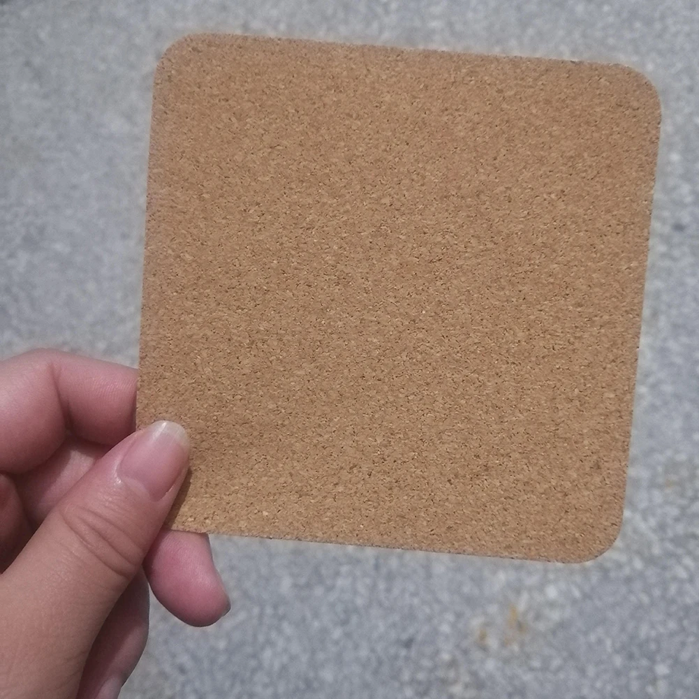 10pcs Square Cork Coasters Made of Natural Soft Wood Anti-Slip Backing for DIY Craft Projects and Drink Protection