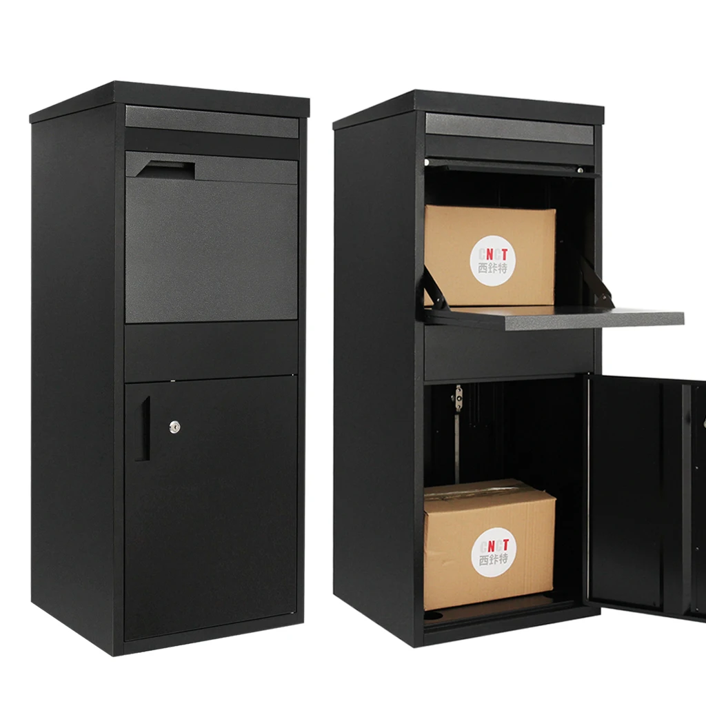 Smart Waterproof Steel Outdoor Parcel Letter Drop Box With Anti-Theft Free-Standing Design For Commercial Use Post Delivery Secu